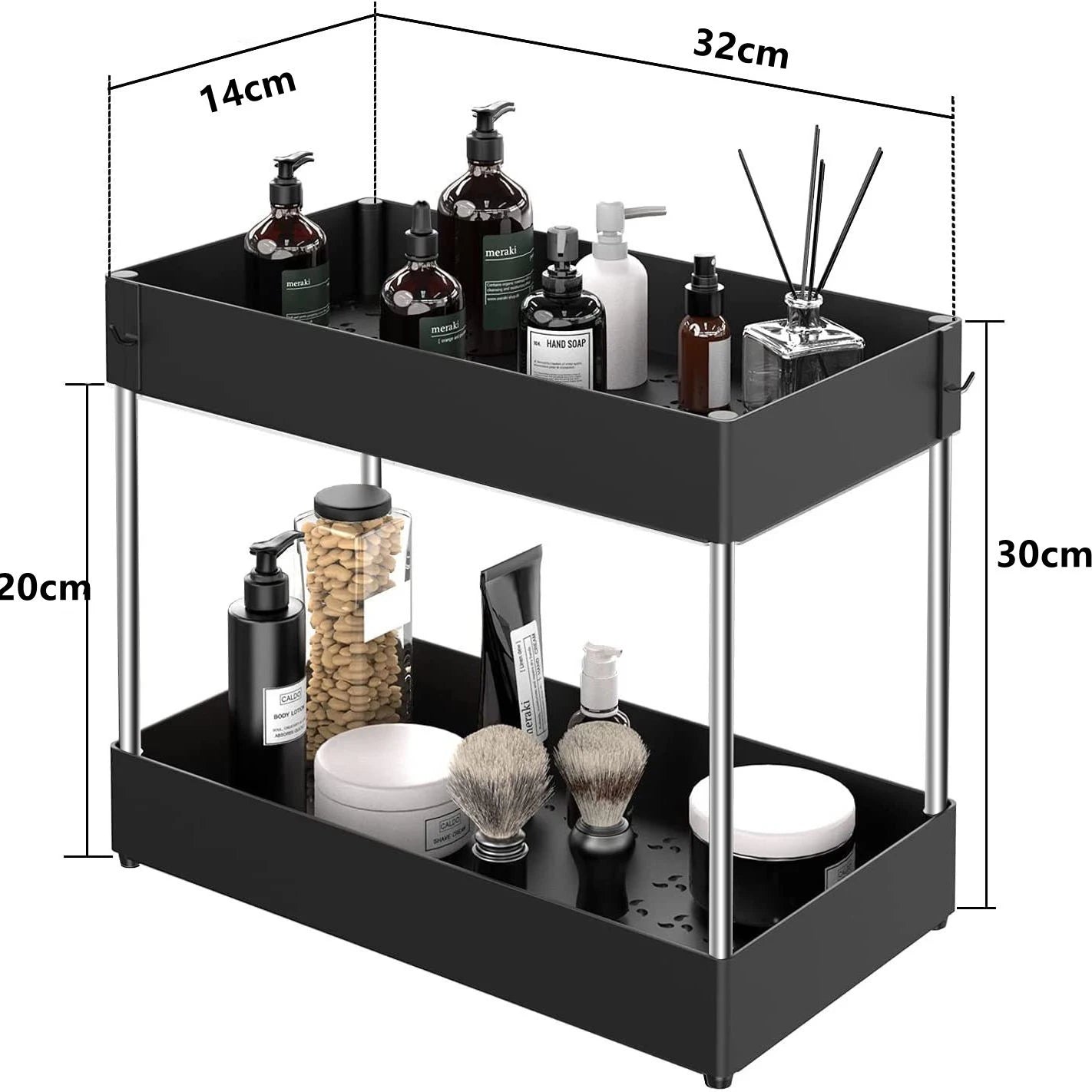 Keep cabinets organized. Pull-out under sink organizer