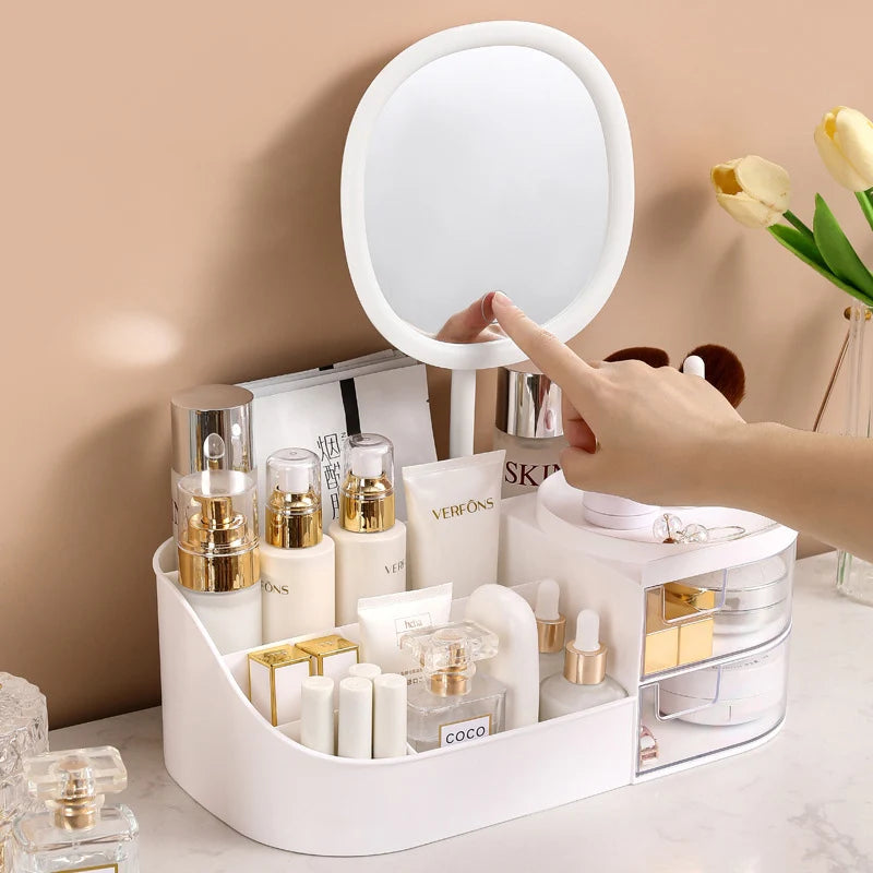 Makeup and Jewelry Organizer With Mirror