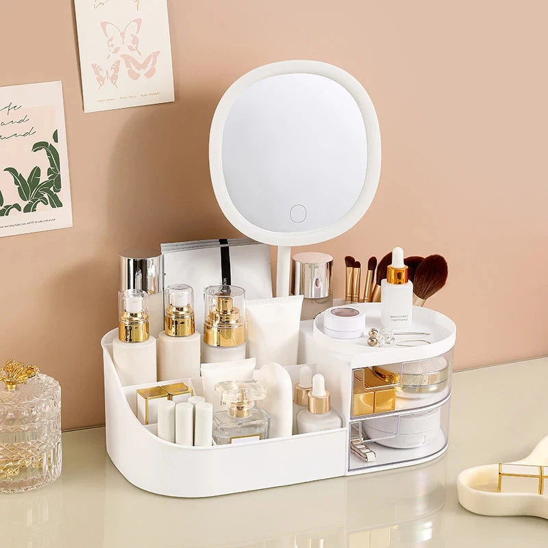 Makeup and Jewelry Organizer With Mirror