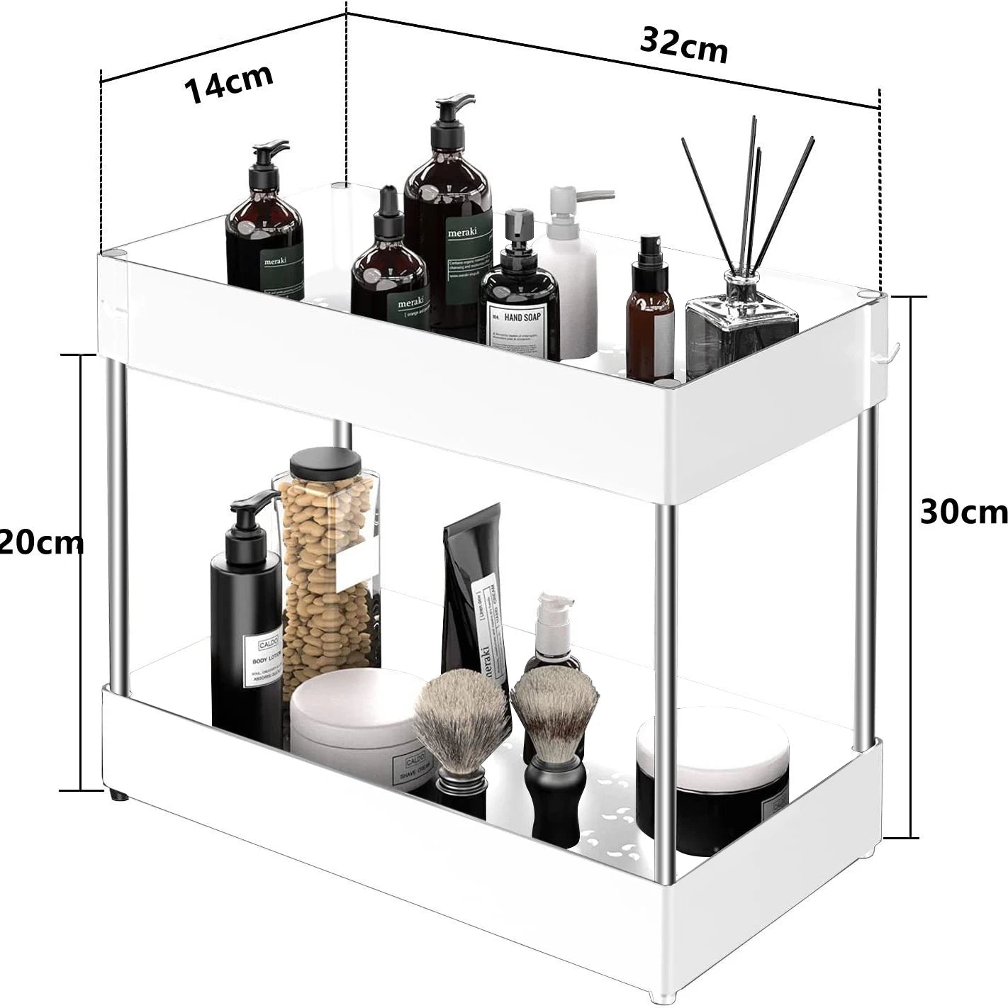 Keep cabinets organized. Pull-out under sink organizer