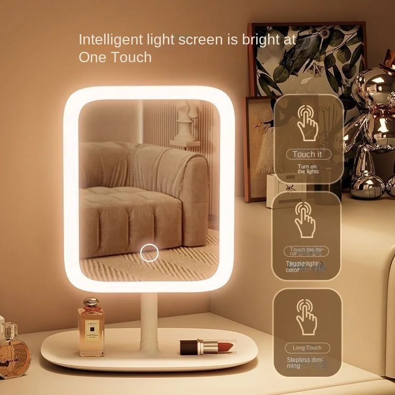 LED Touch Control Makeup Mirror 3 Colors Dimmable Lights