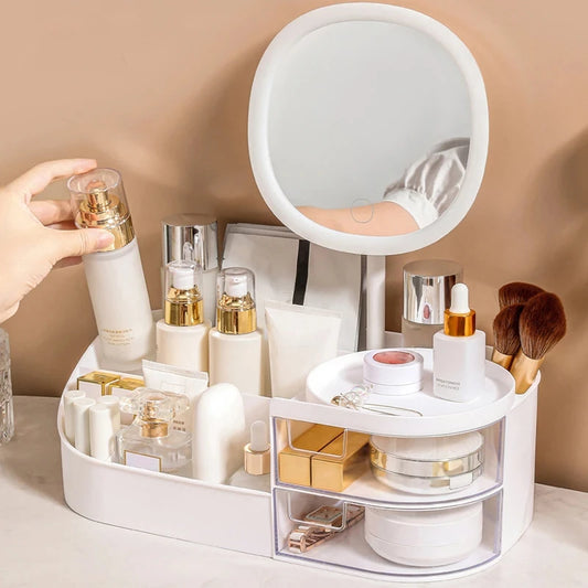 Makeup and Jewelry Organizer With Mirror